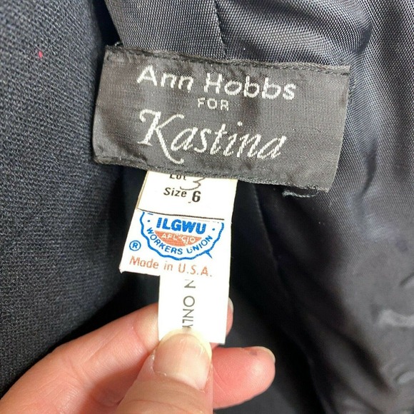 Vintage Anne Hobbs for Kastina Black Sheer Layered Silk Classic Modest Dress Sz6 - Picture 6 of 10